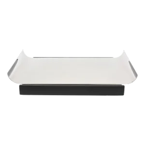 Vintage Stainless Steel and Black Wood Tray 1960's