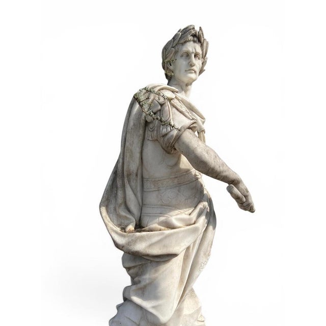 After Nicolas Coustou, Large Sculpture of Julius Caesar, 1980s, Marble For Sale - Image 4 of 7