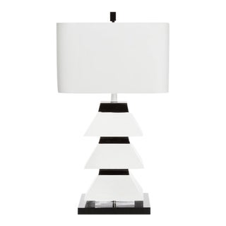 Gloss Black and White Table Lamp