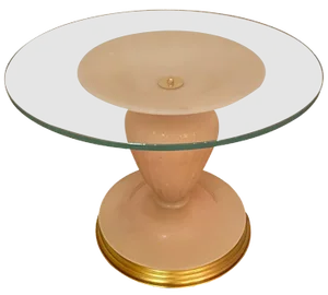 Italian Venetian White and Gold Murano Glass Coffee Table in Seta Color and Gold by Simoeng
