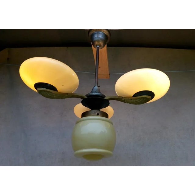 Metal Art Nouveau Hanging Lamp, 1900 For Sale - Image 7 of 17