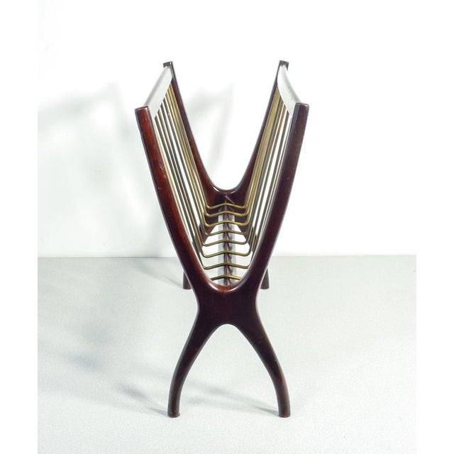 Magazine rack design cesare lacca wood and brass origin italy period 1950s designer cesare lacca materials lacquered wood,...