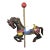 Vintage Wooden Hand-Carved Carousel Horse For Sale
