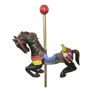 Vintage Wooden Hand-Carved Carousel Horse