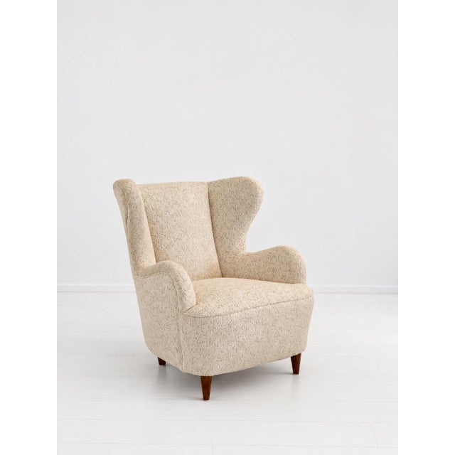 Fabric and Wood Lounge Chairs, 1950s, Set of 2, in Flawless conditions. Designed 1950 to 1959