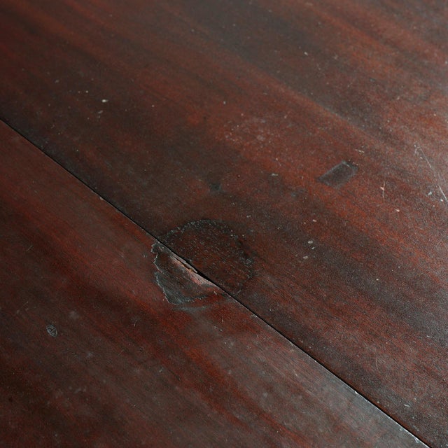 Neoclassical Antique American Empire Greco Flame Mahogany Double Pedestal Banquet Table 1840 For Sale - Image 3 of 12