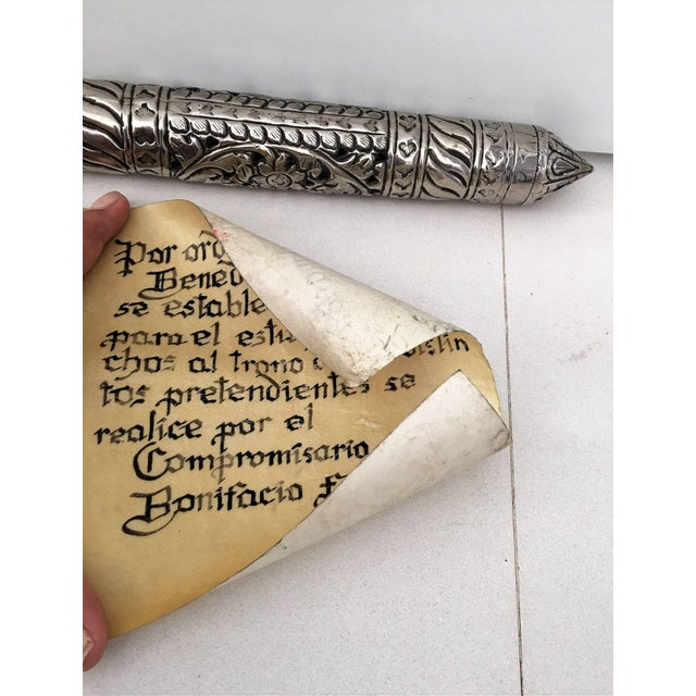 Antique Metal Scroll Document Holder, Circa 1900 For Sale - Image 6 of 7