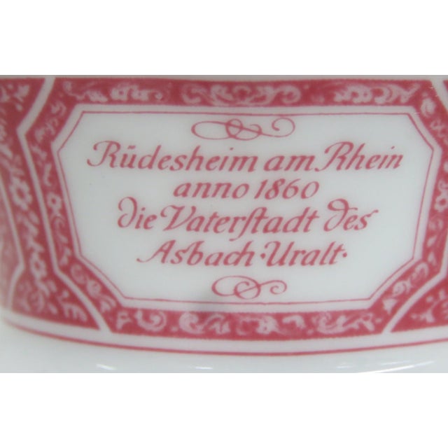 Late 20th Century Heinrich Germany Rüdesheimer Kaffee Porcelain Goblet Vase Mug Castle Motif For Sale - Image 4 of 12