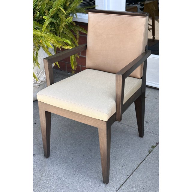 Art Deco Style Robert Marinelli Leather Arm Chair Chairish