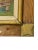 Paper Antique French Château Garden Oil Painting in Handcrafted Folk Art Frame For Sale - Image 7 of 16