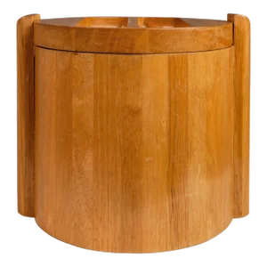 Mid-Century Danish Scandinavian Modern Ice Bucket in Solid Teak by Royal Teak Designs, Thailand, Circa 1970's
