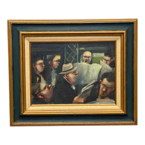 1950's "Train Ride" Oil on Canvas Painting