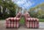 A Pair of Custom Pink Plaid Pleated Skirt Lounge Chairs With Rolled Arms For Sale - Image 14 of 18