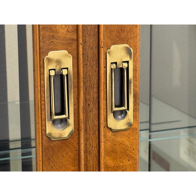 1980s Campaign Style Curio Display Cabinet, Vintage For Sale - Image 5 of 12