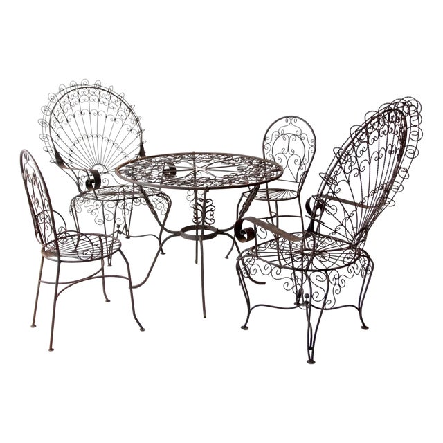 Mid Century Salterini Peacock Patio Set, Attributed For Sale