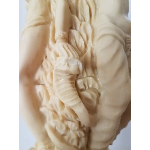 Antique Neoclassical Mythological Heavy Alabaster Hand Carved Sculpture, Signed and Marked For Sale - Image 10 of 13