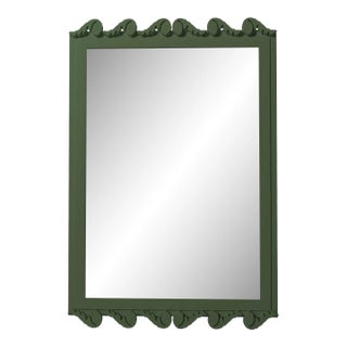 Fleur Home Garden District Laurel Rectangle Mirror in Duck Green, 24x36 For Sale