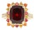 6.97 Carat Garnet Sapphire Diamond Yellow Gold Cocktail Ring For Sale