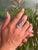 Unique Design 7.53 Carat Blue Topaz Three Stone Ring in 925 Silver - Size 8.5 For Sale - Image 6 of 11