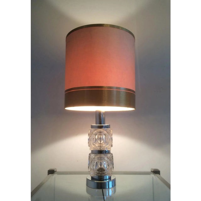 Metal 1960s French Glass and Chrome Table Lamps - a Pair For Sale - Image 7 of 13