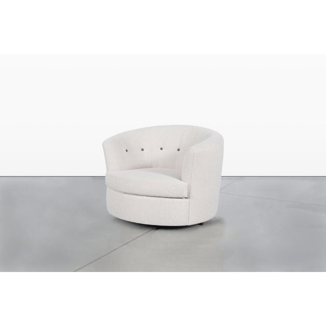 Mid-Century Modern Barrel Back Swivel Lounge Chairs, 1960s For Sale In Los Angeles - Image 6 of 14