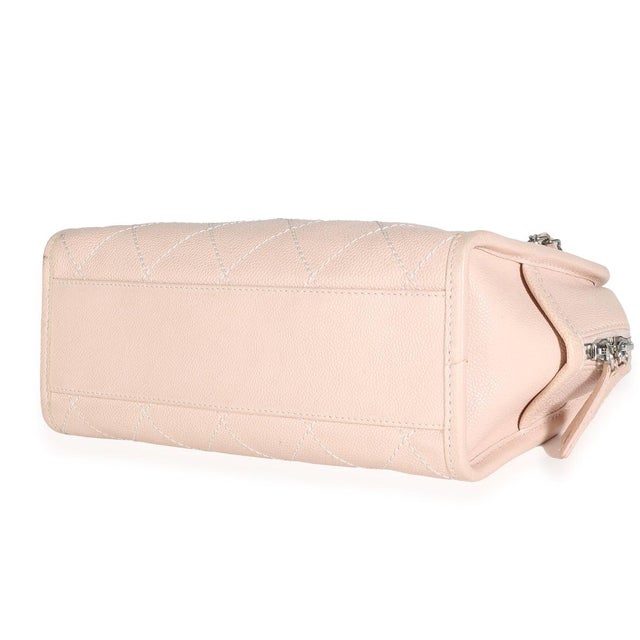Animal Skin Pink Quilted Caviar Small Deauville Bowling Handbag For Sale - Image 7 of 8