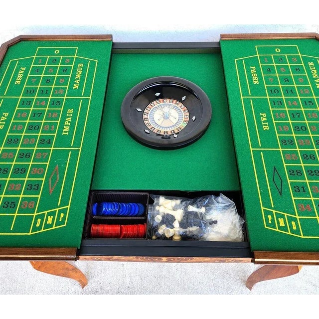 Notturno Intariso Casino Game Table Chairs Italian For Sale - Image 11 of 12