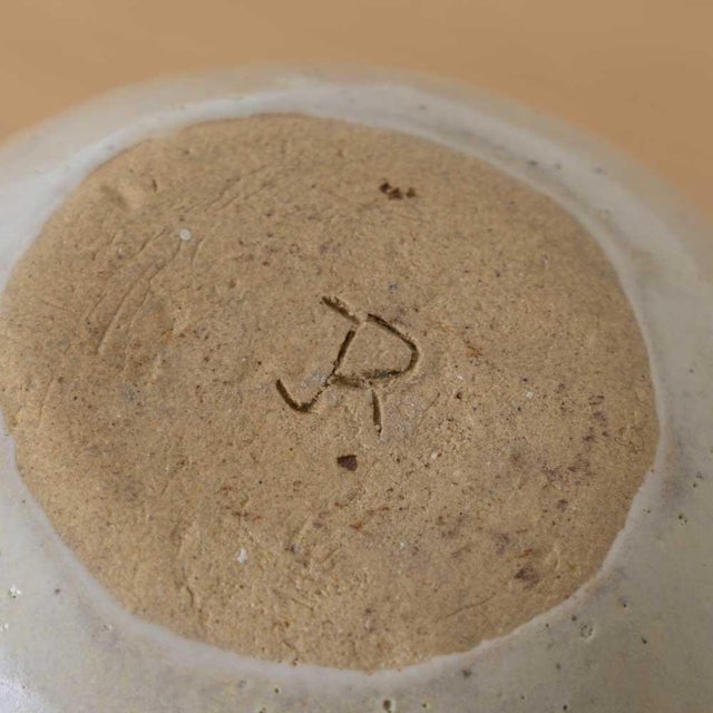 1960s French Etched Stoneware Ceramic Vase For Sale - Image 9 of 9