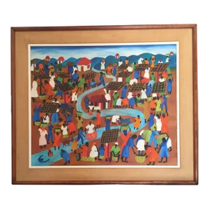 Wilmino Domond, Haitian Master Original Oil on Board