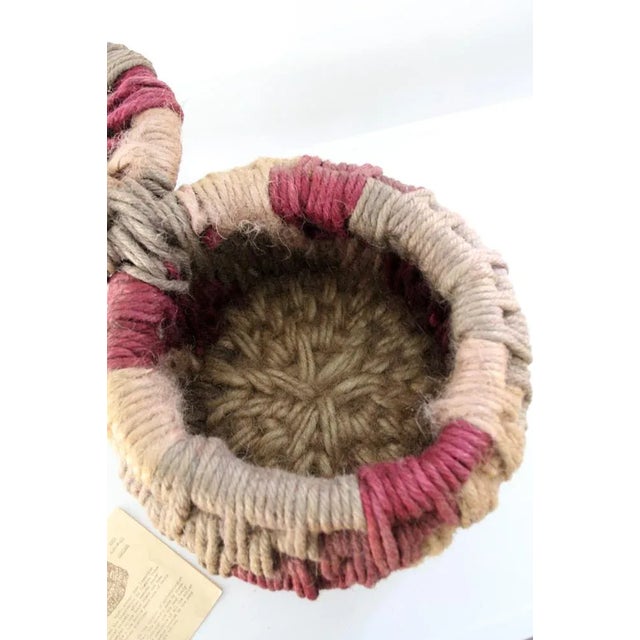 Rustic Vintage Ruth Lescohier Coiled Rope Basket For Sale - Image 3 of 7