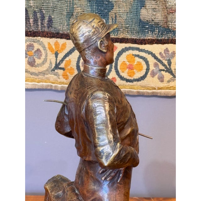 Bronze “Gentleman Rider” Bronze by George Van Der Straeten (1856–1928) For Sale - Image 8 of 10