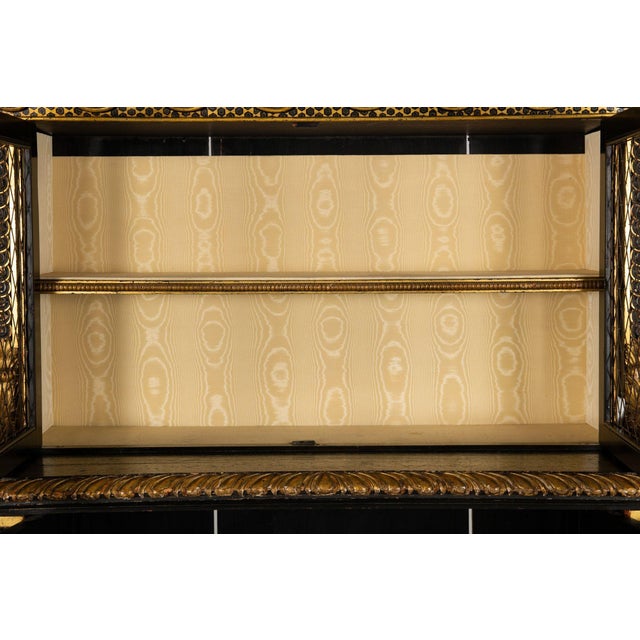 Regency Period Black and Gilt Painted Bookcase Cabinet, 19th Century For Sale - Image 15 of 18