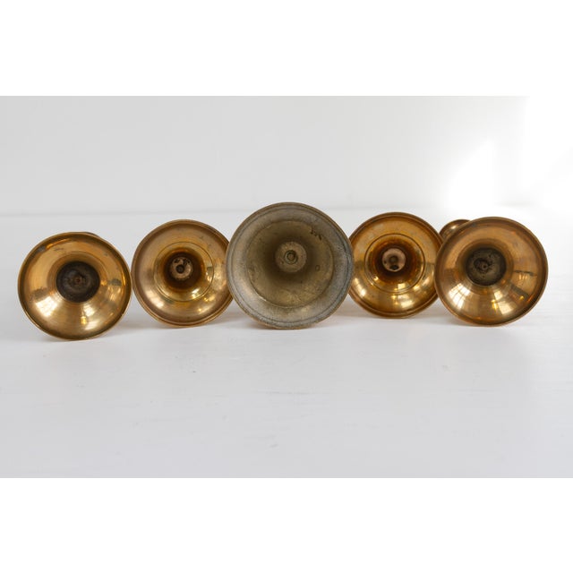 Vintage Danish Brass Candlesticks, 1950s, Set of 5 For Sale - Image 17 of 18