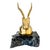 Mid-Century Modern 1970s Hollywood Regency Brass Gazelle / Antelope Head Bookends on Raw Edge Marble Bases - A Pair For Sale - Image 3 of 12