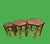 Vintage burnt bamboo & rattan nesting tables, the perfect coffee table all together or individual side table when needed....