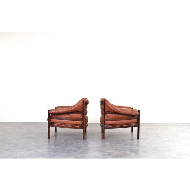 Mid-Century Modern Mid-Century Oak & Leather Armchairs by Arne Norell for Coja, 1960s, Set of 2 For Sale - Image 3 of 17