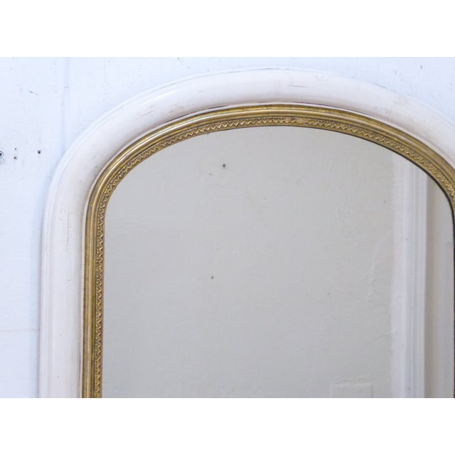 Antique Curved Corner Whitewashed Mirror For Sale - Image 4 of 4