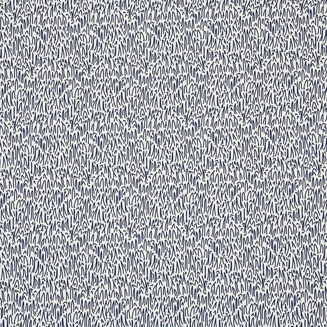 Sample - Schumacher X Studio Bon Grass Ii Fabric in Navy For Sale