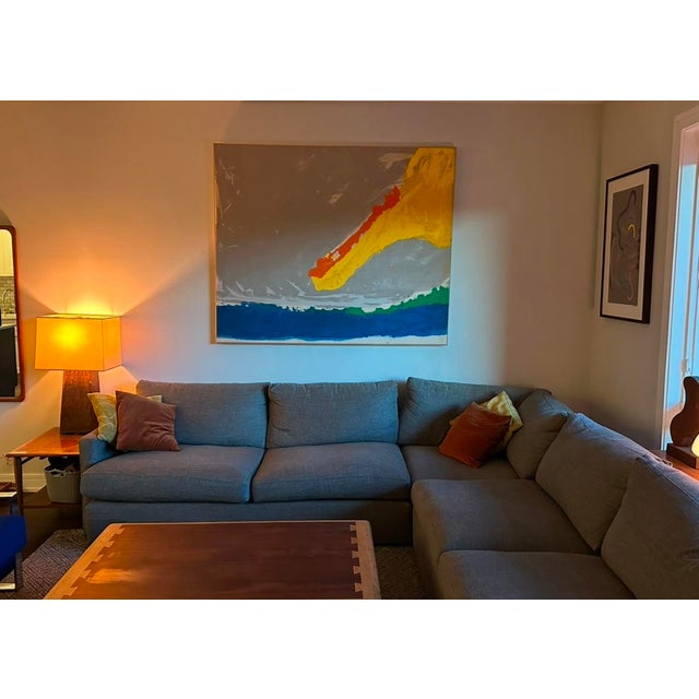 Abstract 1980s Monumental Vintage Abstract Colorfield Painting For Sale - Image 3 of 9