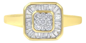 10K Yellow Gold Diamond Cocktail Ring (1/2 Cttw, I-J Color, SI2-I1 Clarity) - Size 8 EVS1010
