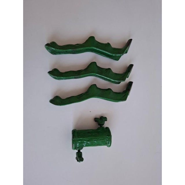Metal Vintage Czechoslovakian Green Cast Iron Folding Christmas Tree Stand, 1960 For Sale - Image 7 of 15