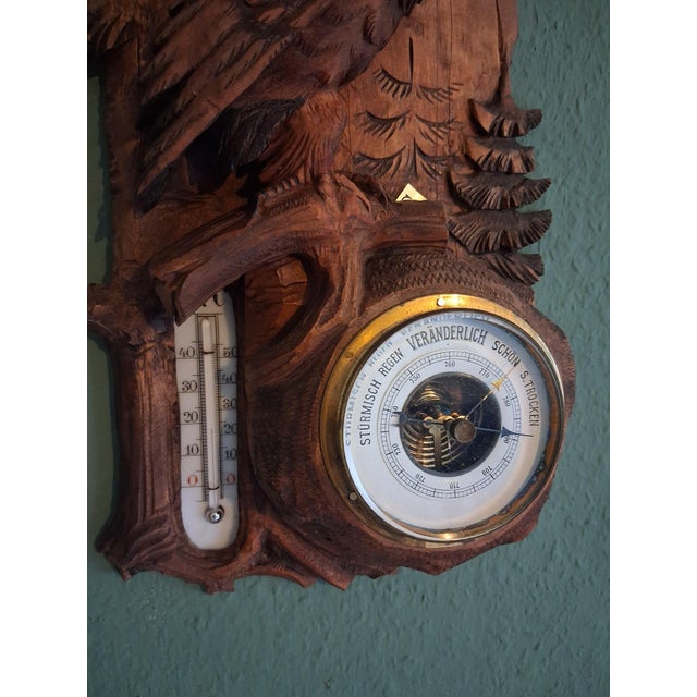 Black Forest Eagle Thermometer & Barometer, 1950s For Sale - Image 3 of 6