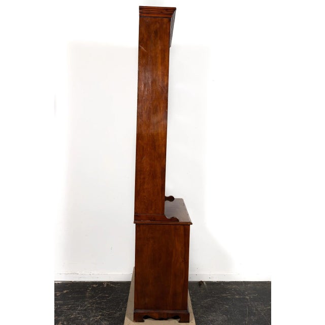 Very Tall (102") English cupboard with three by four open spaces over serving area (additional display) over three stacked...