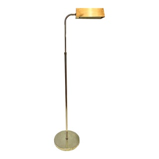 Vintage Polished Brass Pharmaceutical Floor Lamp For Sale