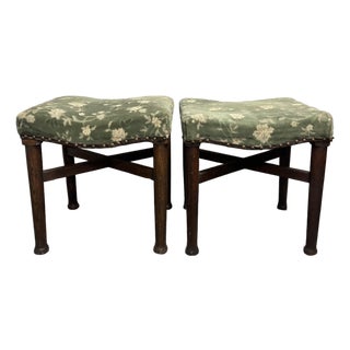 A Pair of Antique English Pad Foot Stools For Sale