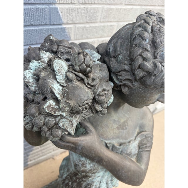 Late 20th Century Set of Four “The Four Seasons” Monumental Bronze Garden Statues For Sale - Image 10 of 12