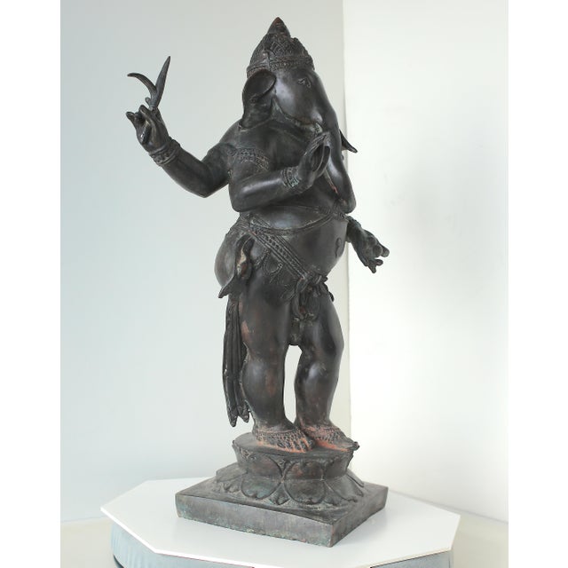 Large Antique Chola Style Standing Ganesha For Sale - Image 10 of 13