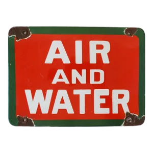 Vintage Air and Water Porcelain Sign