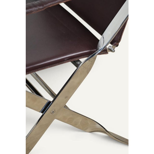 Leather and Chrome-Plated Metal Armchairs, Italy, 1970, Set of 2 For Sale - Image 9 of 18
