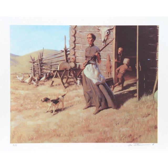 Harvey William Johnson, Woman of the West, Lithograph For Sale